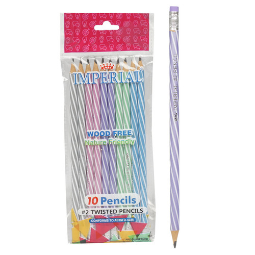 #2 Wood Free Twisted Pre-Sharpened Pencil - 10 Pack