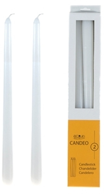 2 piece of 12" Unscented Taper Candles - White