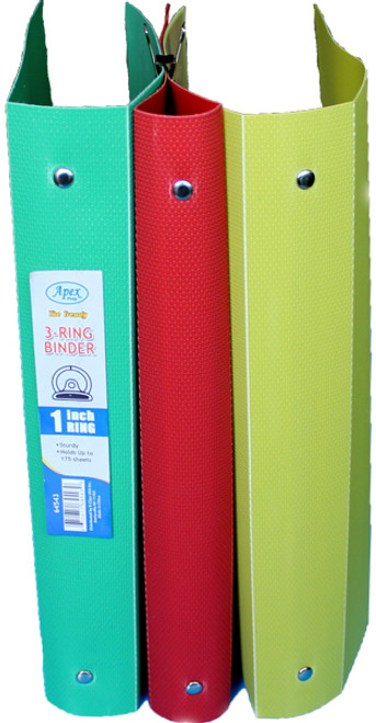1 Inch 3 Ring Binder in Assorted Colors