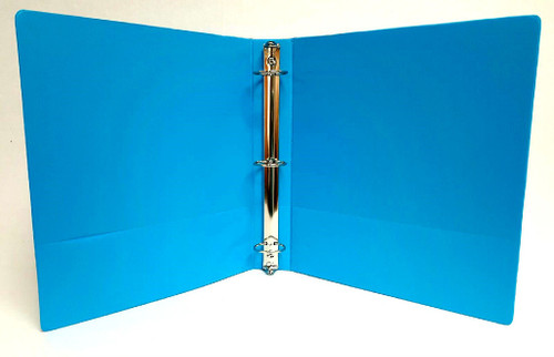 1.5" Basic 3-Ring Binder w/ Two Inside Pockets - Cyan