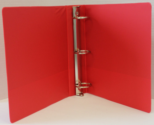 1" Basic 3-Ring Binder w/ Two Inside Pockets - Red