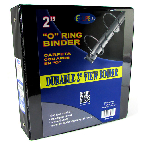 3-Ring View Binder with Pockets - Black - 2"