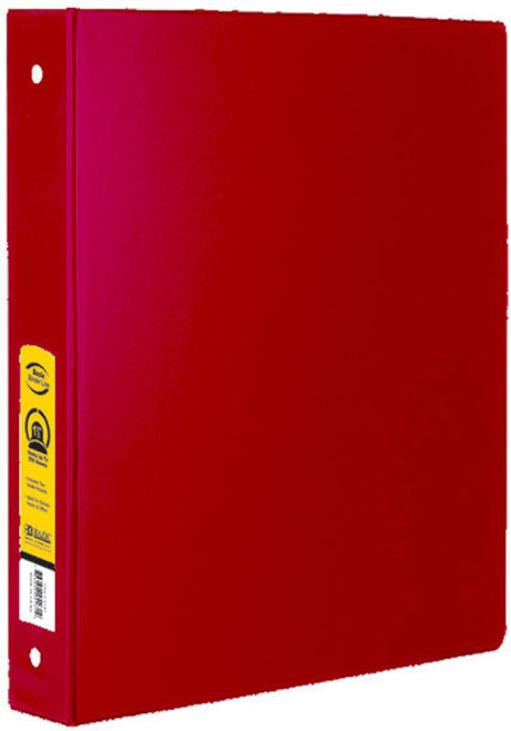 Bazic 1" Red 3-Ring Binder with 2-Pockets