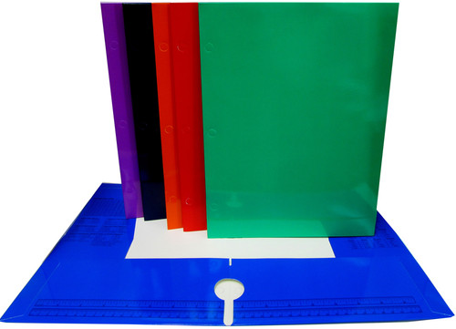 Laminate 3 Ring 4 Pocket Folder - Assorted Colors