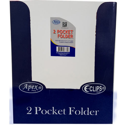 Premium Plastic 3 Ring 2 Pocket Folder - White - 9.5" x 11.75"