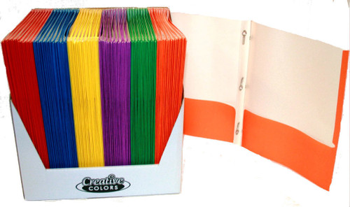Paper 2 Pocket Folder with Prongs - Assorted Colors