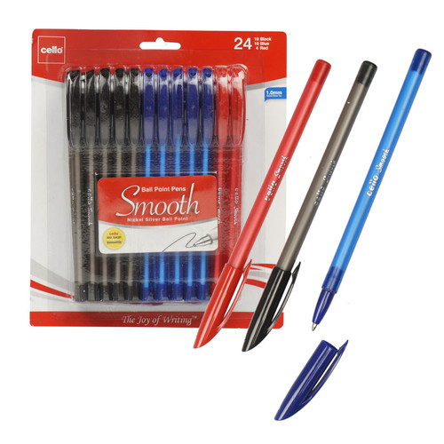 Assorted Smooth Ballpoint Pens - 24 Count