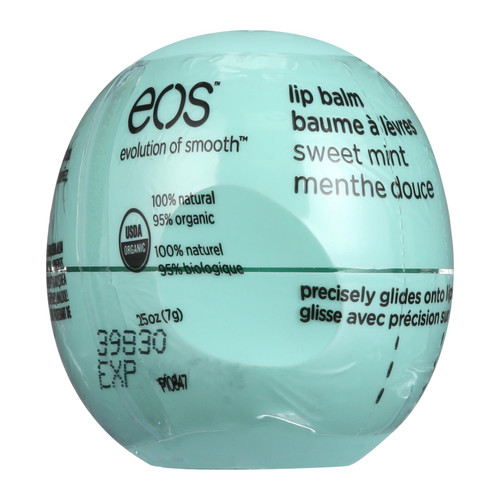 EOS Products - Lip Balm - Organic - Smooth Sphere - Sweet Mint - .25 oz - case of 8