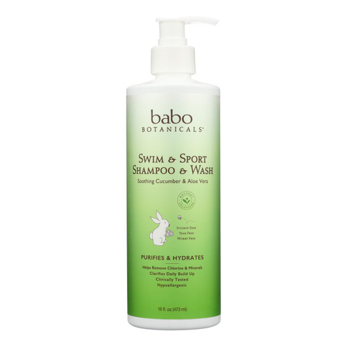 Babo Botanicals - Shampoo and Wash - Swim and Sport - 16 oz