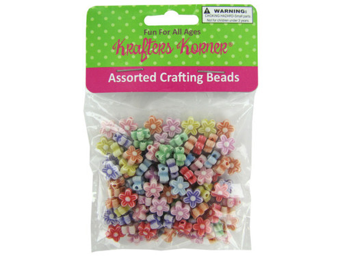 Assorted flower crafting beads - Case of 24
