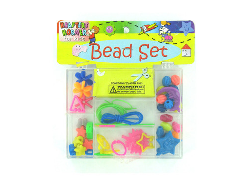 Bead set box with accents and plastic cord - Case of 96