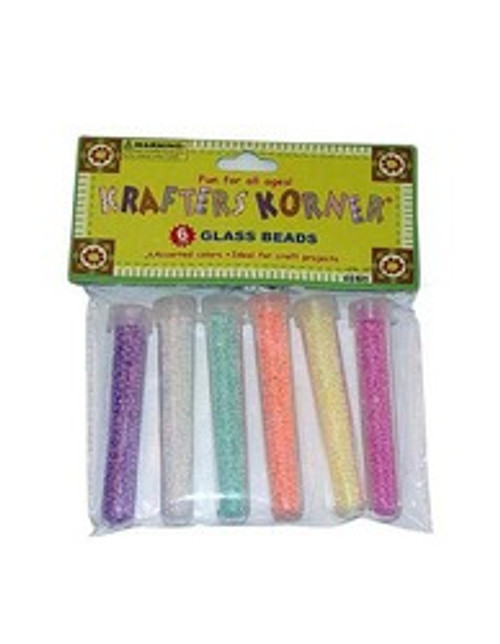 Glass craft beads in tube - Case of 48