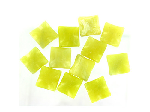 Faceted Olive Jade Square Stone Beads - Case of 40