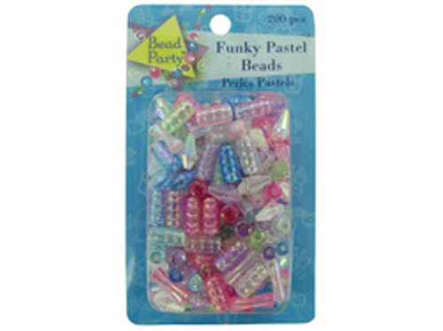 Funky pastel beads pack of 200 - Case of 72
