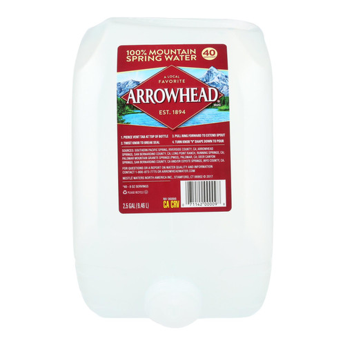 Arrowhead Spring Water - 100 Percent Mountain Spring Water - Case of 2 - 2.5 Gallon