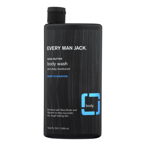 Every Man Jack Body Wash Shea Butter Body Wash | Deep Hydration - Case of 16.9 - 16.9 fl oz.