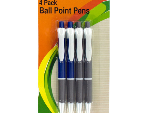 Blue Retractable Ball Point Pens Set - Case of 24