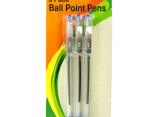 Blue Ball Point Stick Pens Set - Case of 24