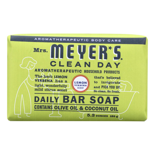 Mrs. Meyer's Clean Day - Bar Soap - Lemon Verbena - 5.3 oz - Case of 12