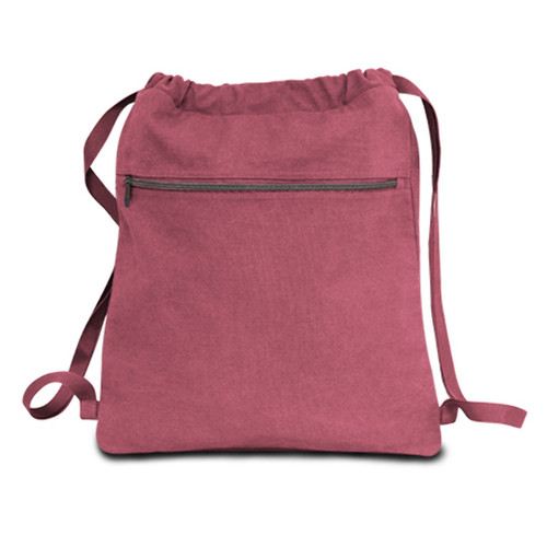 14" Classic Dyed Canvas Drawstring Backpack - Crimson