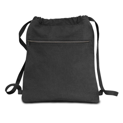 14" Classic Dyed Canvas Drawstring Backpack - Washed Black