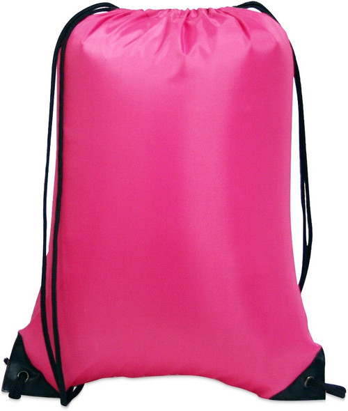 18" Basic Hot Pink Drawstring Backpack - Nylon