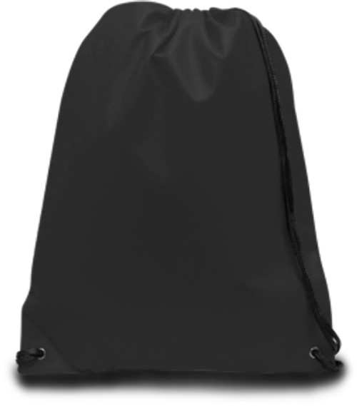 17" Basic Black Drawstring Backpack - Non-Woven