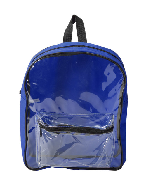 14" Basic Clear Front Blue Backpack