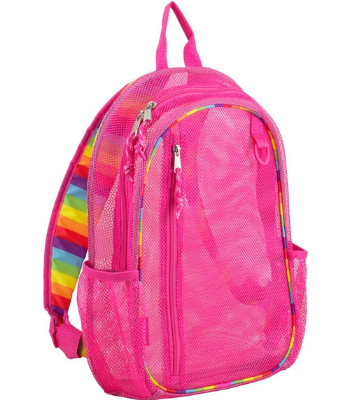 17" Eastsport Classic Metro Mesh Backpack - Pink/Rainbow