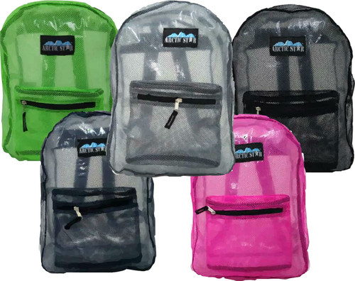 17" Arctic Star Basic Mesh Backpack - 5 Assorted Colors