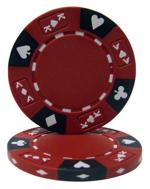 Red - Ace King Suited 14 Gram Poker Chips