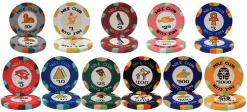 Nile Club 10 Gram Poker Chip - 11 Chips