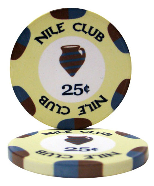 .25¢ (cent) Nile Club 10 Gram Ceramic Poker Chip