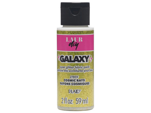 2 Oz Glitter Fabric Paint in Cosmic Rays Yellow - Case of 72