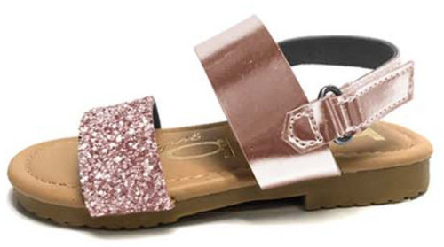 Toddler Girl's Chunky Glitter & Metallic Sandal - Rose Gold