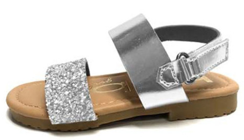 Toddler Girl's Chunky Glitter & Metallic Sandal - Silver