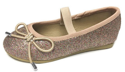 Toddler Girls' Glitter Flat with Bow - Blush