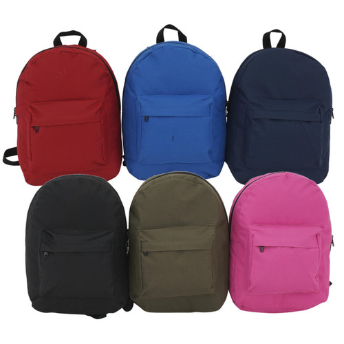 15" Basic Backpack - 6 Assorted Colors