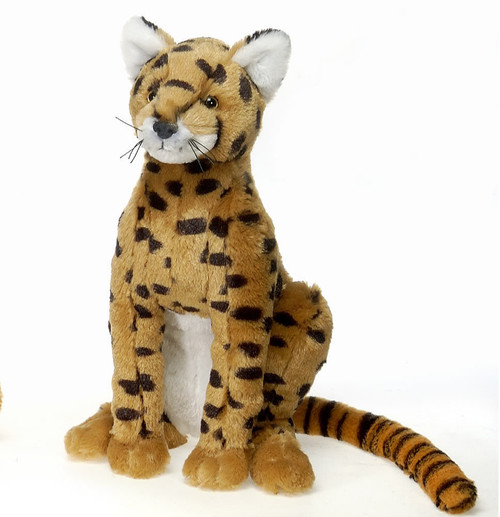 12" Sitting Serval Plush Toy