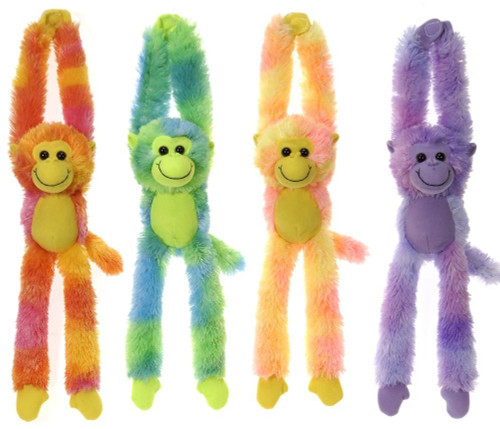 16" Tie Dye Long Leg Monkey Plush Toy - Assorted Colors