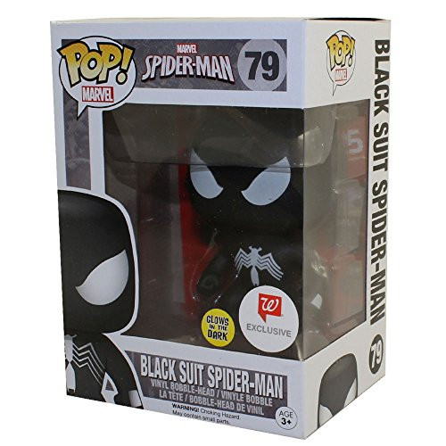 Marvel Funko Pop Black Suit Spider-Man #79 (Glow in the Dark Exclusive)