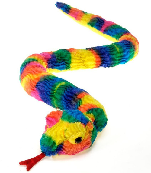 62" Rainbow Crushed Tie Dye Snake Plush Toy