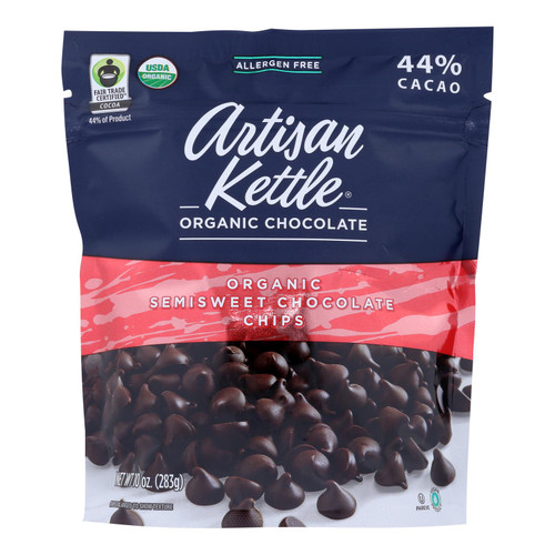Artisan Kettle Chocolate Chips - Organic - Semisweet - Case of 6 - 10 oz