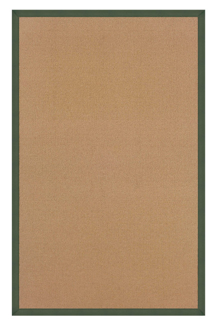 0.25" x 105" x 144" Wool and Latex Brown and Green Wool Rug