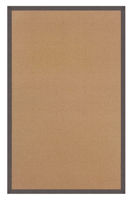 0.25" x 105" x 144" Wool and Latex Brown and Gray Wool Rug