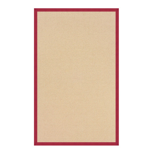 0.25" x 118" x 156" Wool and Latex Brown and Red Machine Tufted Wool Rug