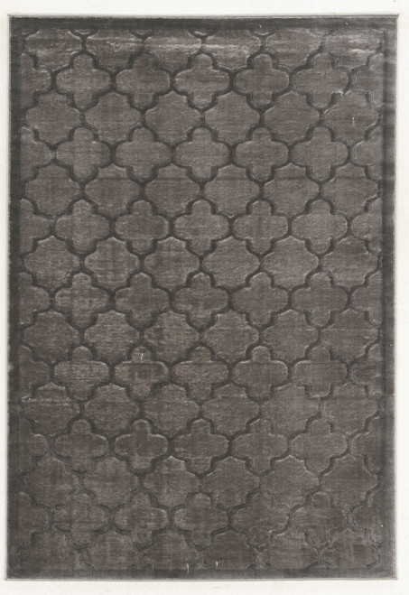 0.5" x 24" x 36" Polyester and Latex Gray Polyester Rug
