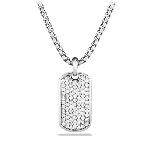 Stainless Steel Crystal Set Pendant Necklace