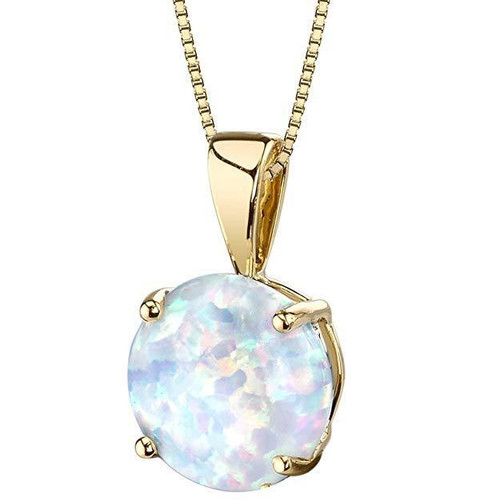 Opal Stone Pendant Drop 18" Necklace