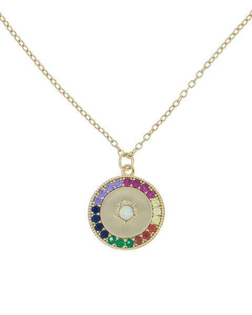 Rainbow Circular Pendant Necklace